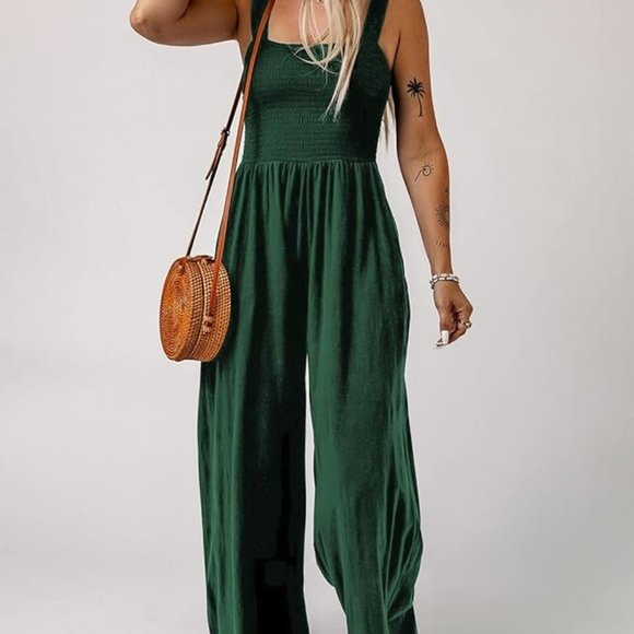 Pants - NWT Sleeveless  Wide Leg Emerald Green Jumpsuit